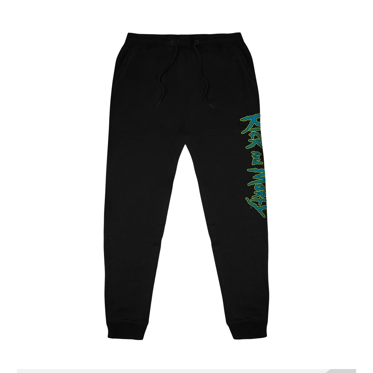 Black - Front - Rick And Morty Mens Logo Jogging Bottoms