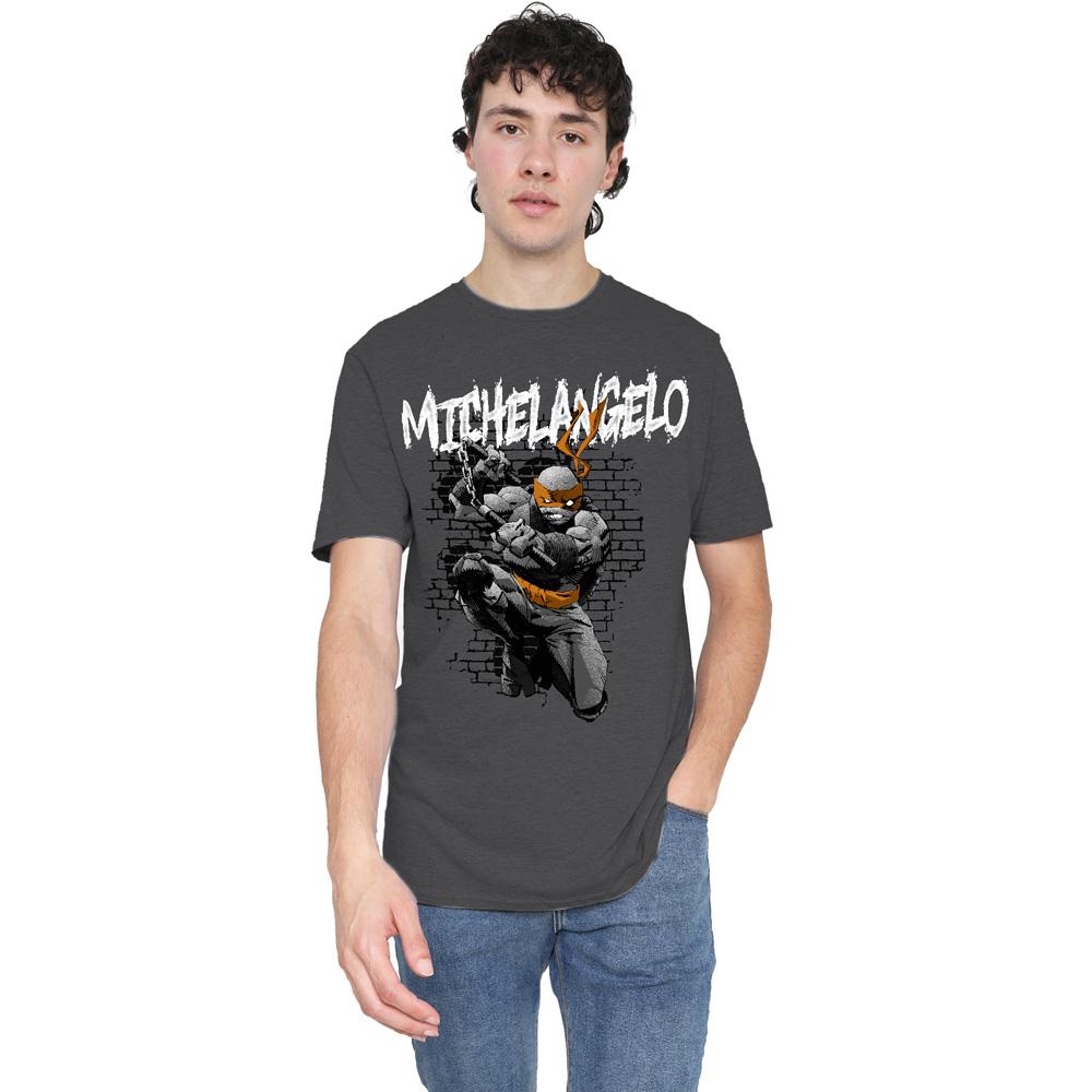 Charcoal - Lifestyle - Teenage Mutant Ninja Turtles Unisex Adult Michelangelo T-Shirt