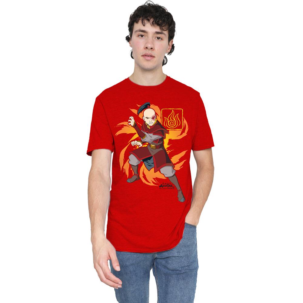 Red - Lifestyle - Avatar: The Last Airbender Unisex Adult Flame Burst Zuko T-Shirt