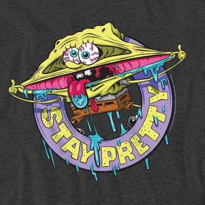 Charcoal - Pack Shot - SpongeBob SquarePants Unisex Adult Stay Pretty T-Shirt