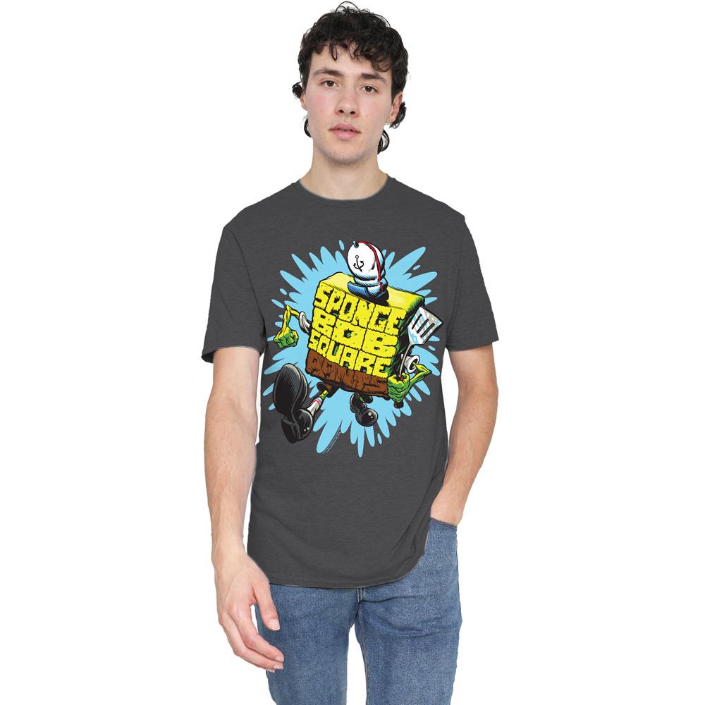 Charcoal - Lifestyle - SpongeBob SquarePants Unisex Adult Letter T-Shirt