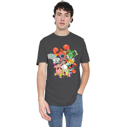 Charcoal - Side - SpongeBob SquarePants Unisex Adult The Whole Gang T-Shirt