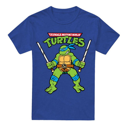 Royal Blue - Front - Teenage Mutant Ninja Turtles Unisex Adult Leonardo Retro T-Shirt