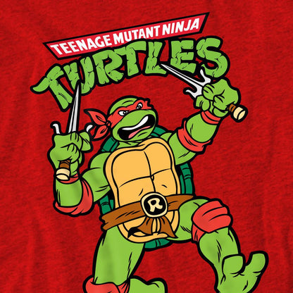 Red - Pack Shot - Teenage Mutant Ninja Turtles Unisex Adult Raphael Retro T-Shirt