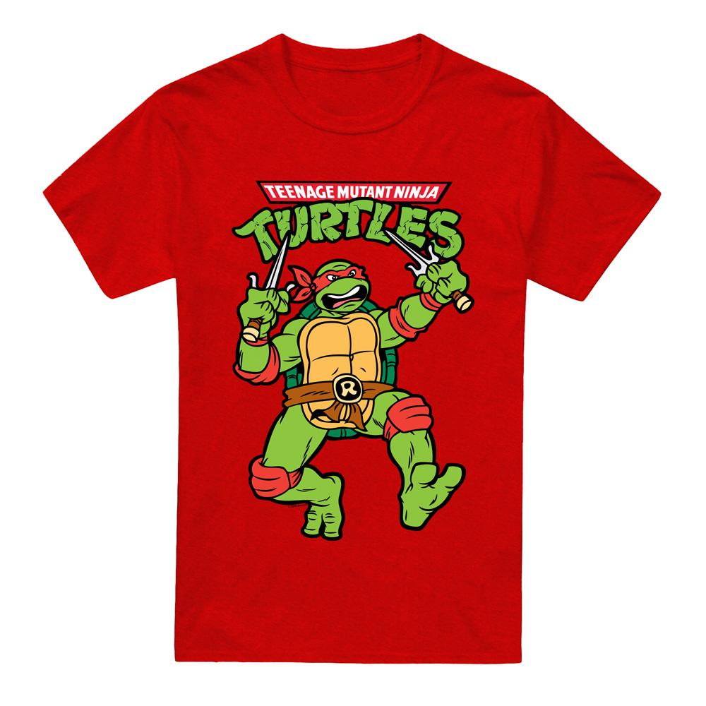 Red - Front - Teenage Mutant Ninja Turtles Unisex Adult Raphael Retro T-Shirt