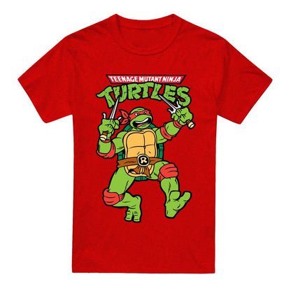 Red - Front - Teenage Mutant Ninja Turtles Unisex Adult Raphael Retro T-Shirt