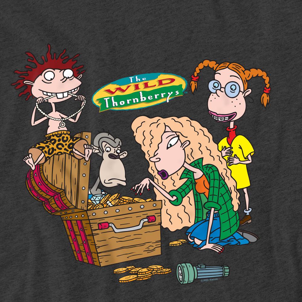 Charcoal - Pack Shot - The Wild Thornberrys Unisex Adult Treasure Hunt T-Shirt