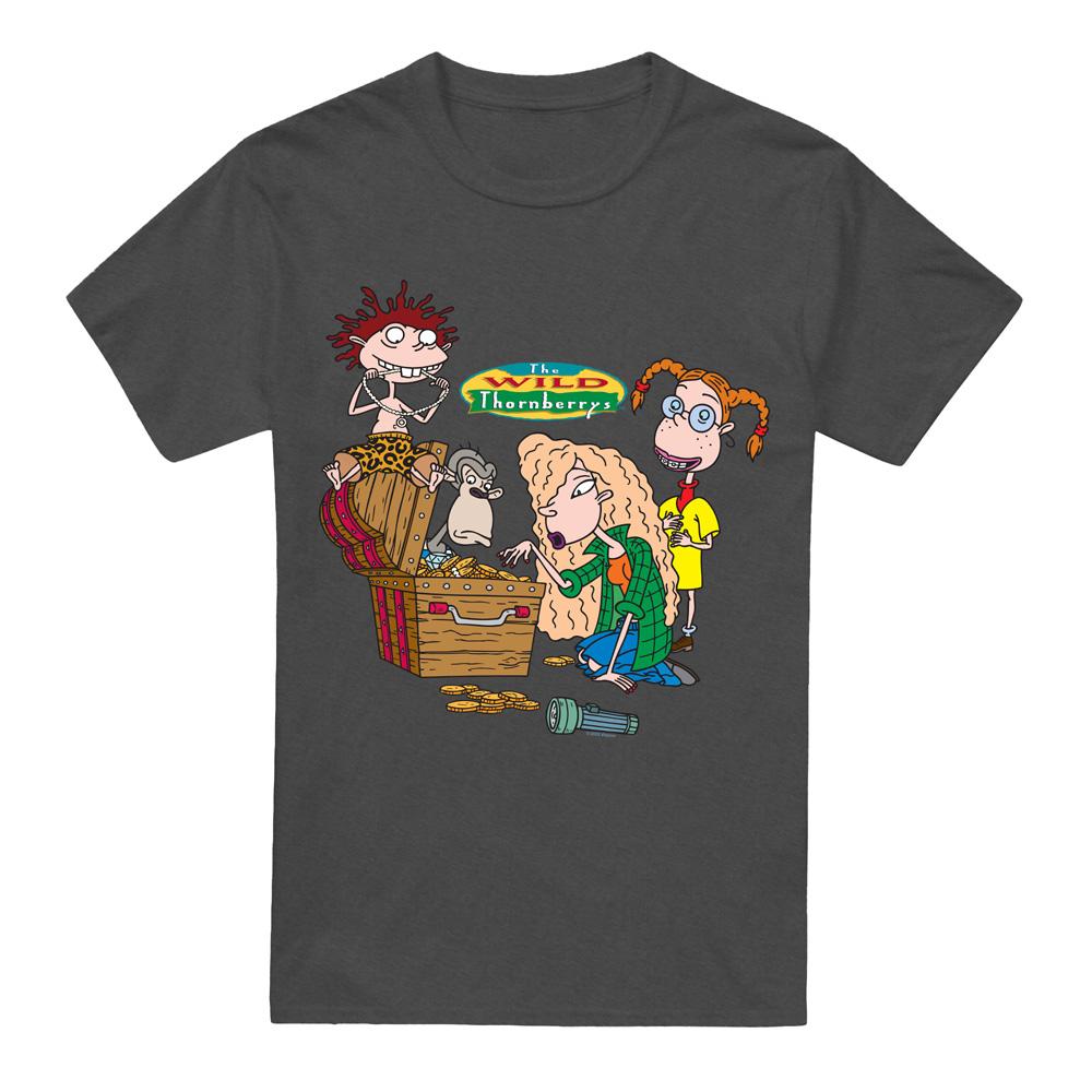 Charcoal - Front - The Wild Thornberrys Unisex Adult Treasure Hunt T-Shirt