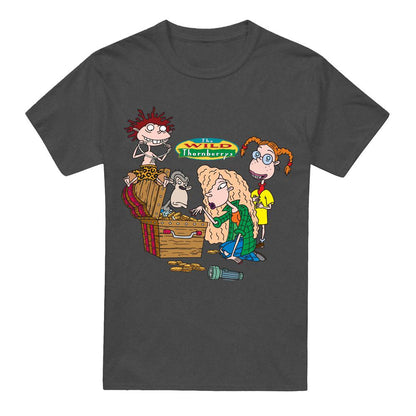 Charcoal - Front - The Wild Thornberrys Unisex Adult Treasure Hunt T-Shirt