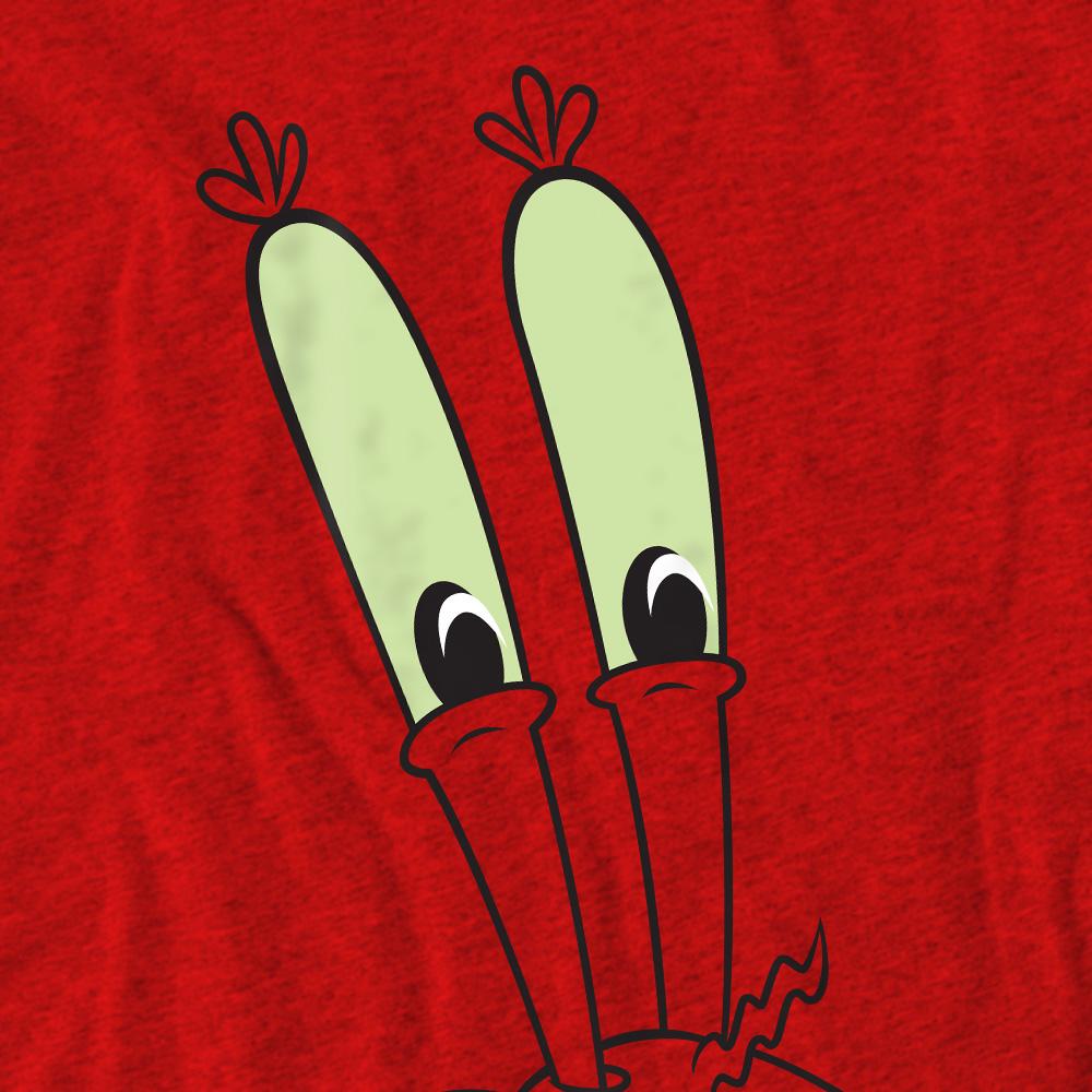 Red - Pack Shot - SpongeBob SquarePants Unisex Adult Smile Mr Krabs Face T-Shirt