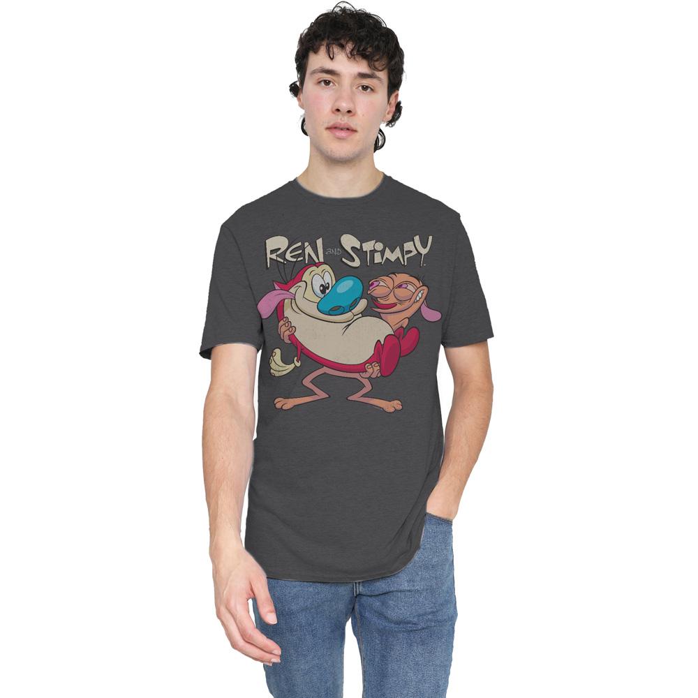Charcoal - Side - Ren & Stimpy Unisex Adult Two Of A Kind T-Shirt