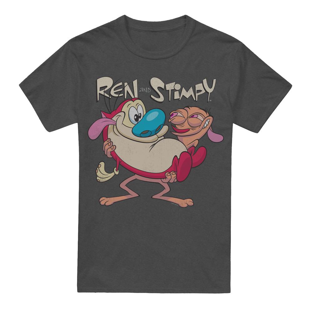 Charcoal - Front - Ren & Stimpy Unisex Adult Two Of A Kind T-Shirt