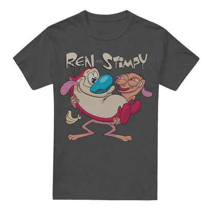 Charcoal - Front - Ren & Stimpy Unisex Adult Two Of A Kind T-Shirt