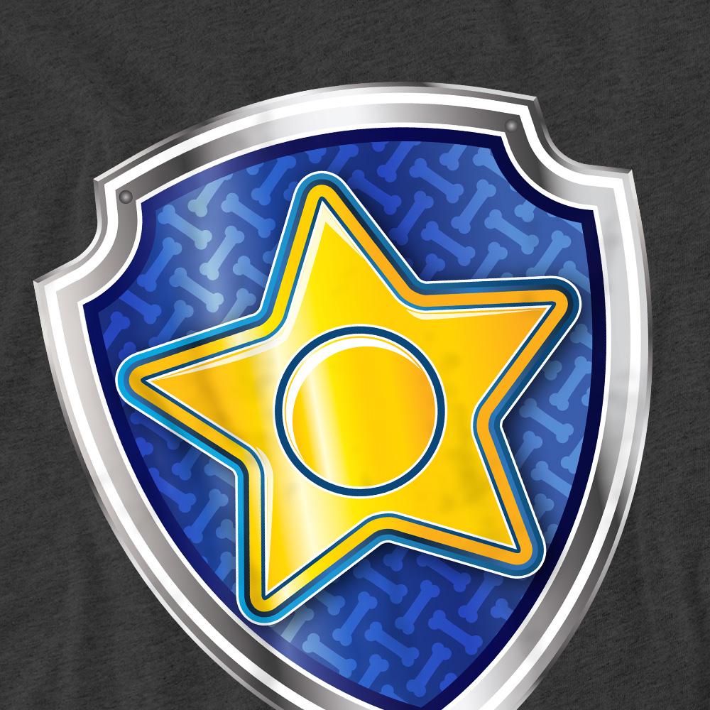 Charcoal - Pack Shot - Paw Patrol Unisex Adult Chase Badge T-Shirt