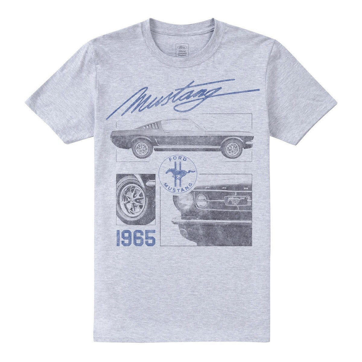 Sports Grey - Front - Ford Mens Mustang 1965 T-Shirt
