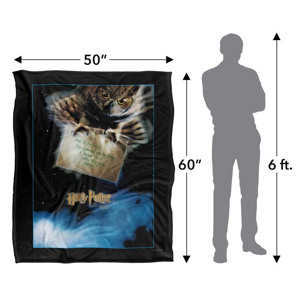 Multicoloured - Pack Shot - Harry Potter Owl Letter Blanket