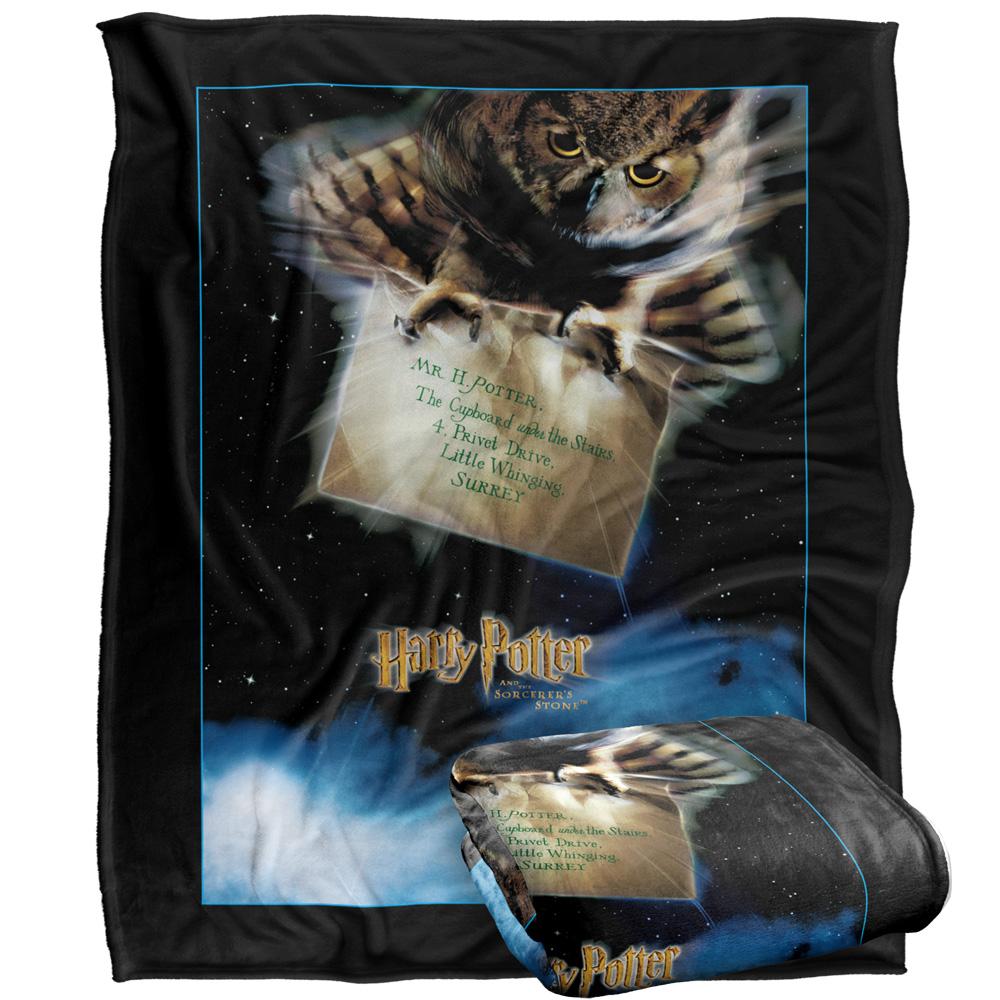 Multicoloured - Front - Harry Potter Owl Letter Blanket