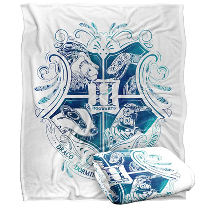 Multicoloured - Front - Harry Potter Hogwarts Abstract Blanket