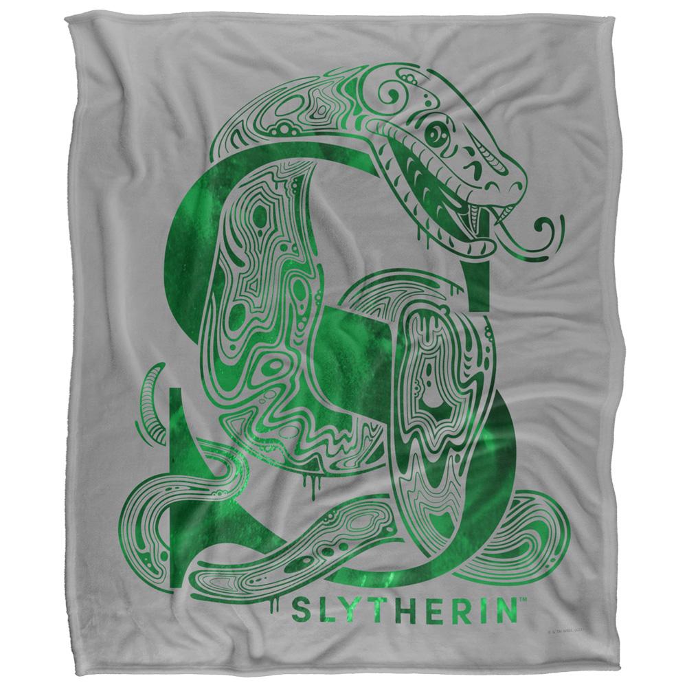 Multicoloured - Back - Harry Potter Slytherin Abstract Blanket