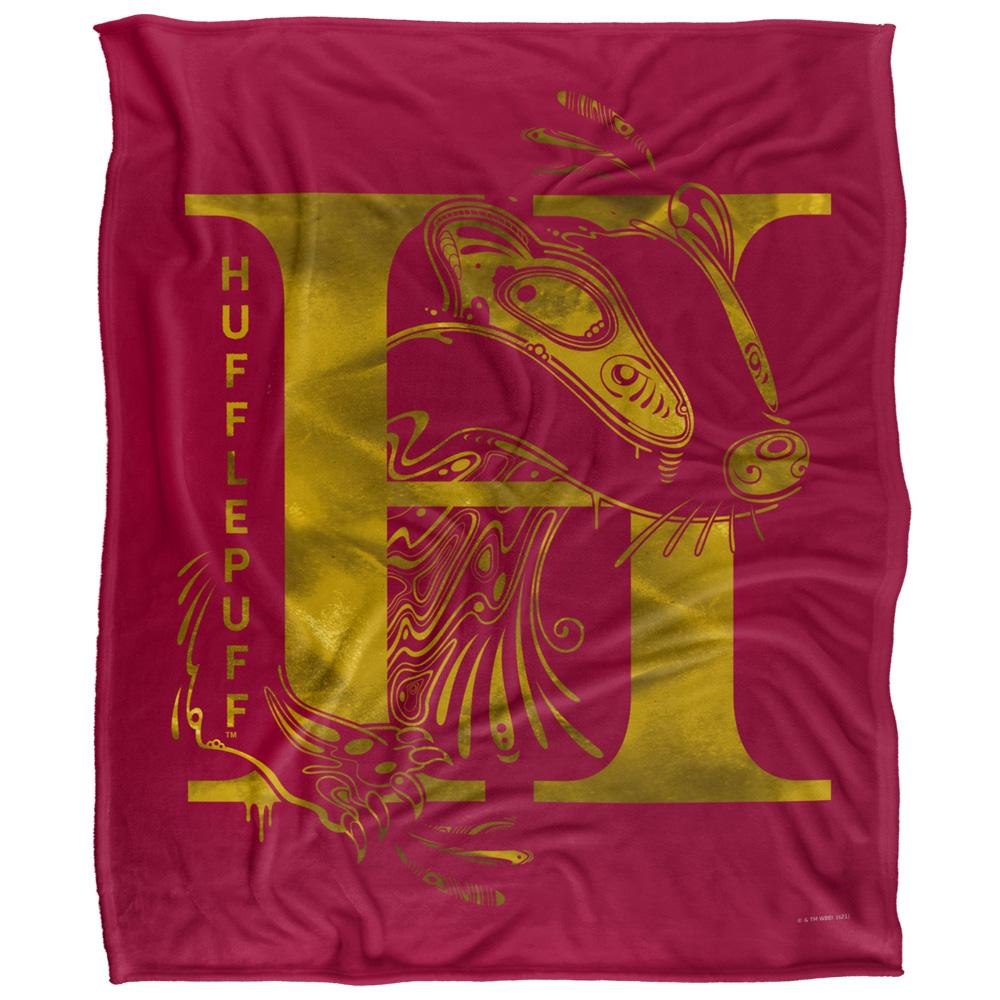 Multicoloured - Front - Harry Potter Hufflepuff Abstract Blanket