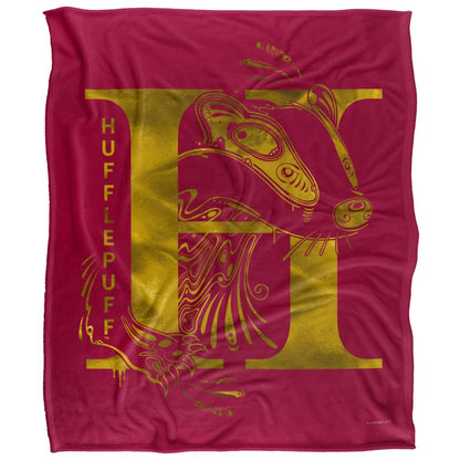 Multicoloured - Front - Harry Potter Hufflepuff Abstract Blanket