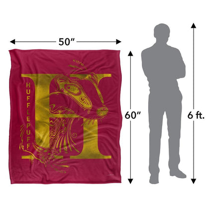 Multicoloured - Pack Shot - Harry Potter Hufflepuff Abstract Blanket