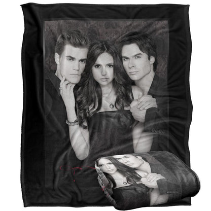 Multicoloured - Side - Vampire Diaries Black and White Blanket