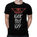 Black - Front - Aerosmith Mens Walk This Way T-Shirt