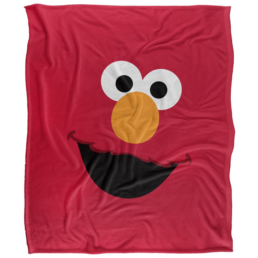 Multicoloured - Front - Sesame Street Face Elmo Blanket