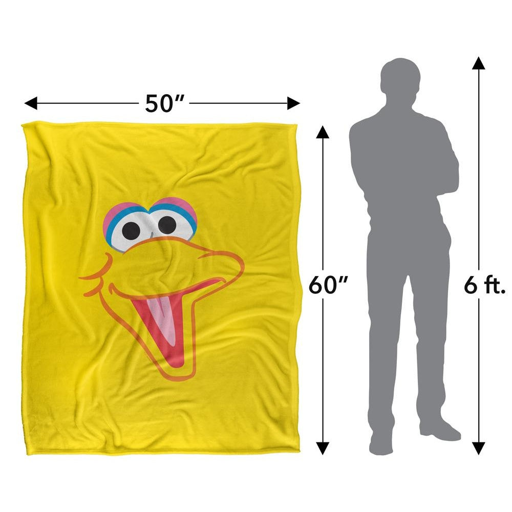 Multicoloured - Pack Shot - Sesame Street Head Big Bird Blanket