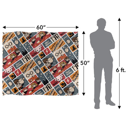 Multicoloured - Pack Shot - Harry Potter Chibi Characters Blanket