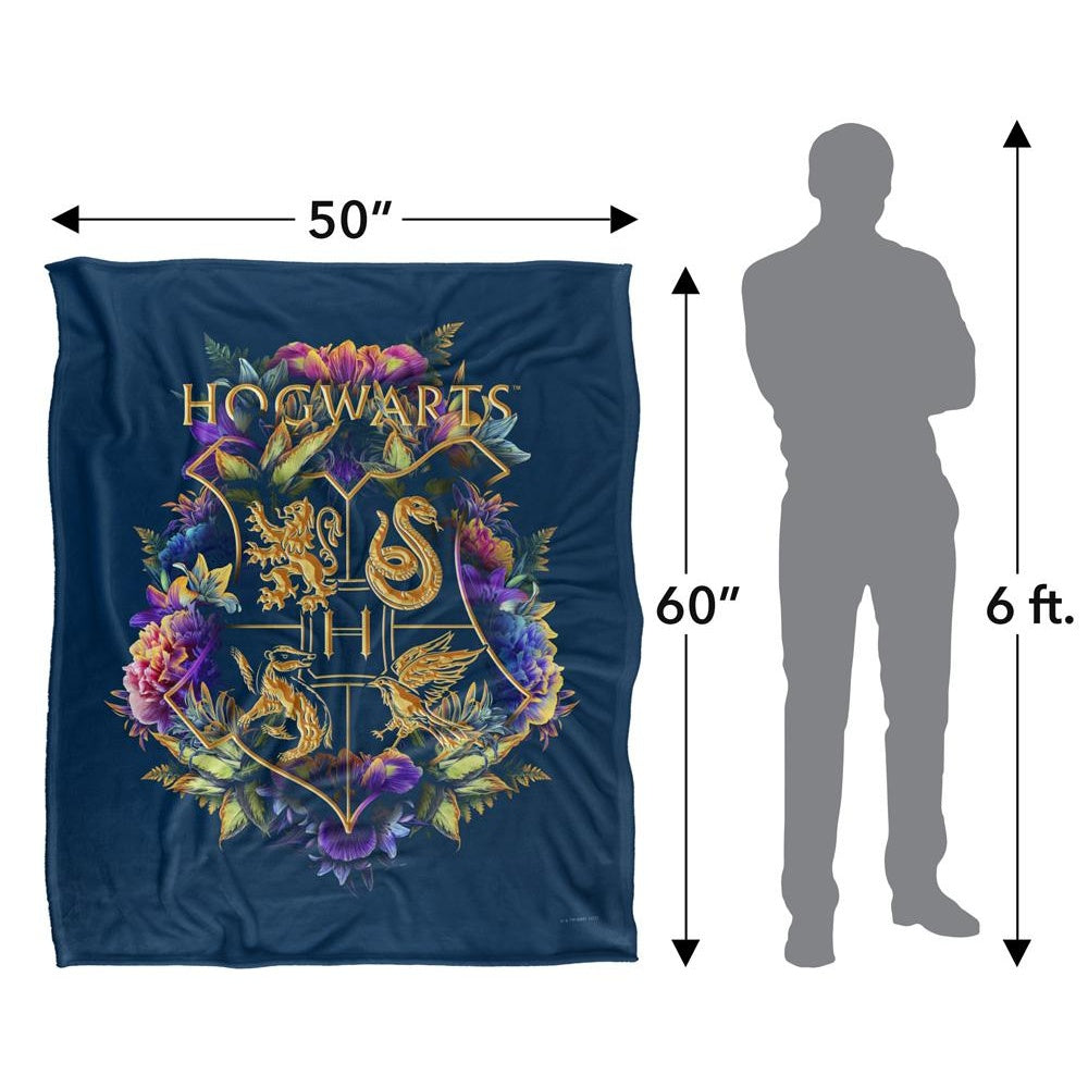 Multicoloured - Pack Shot - Harry Potter Hogwarts Floral Blanket