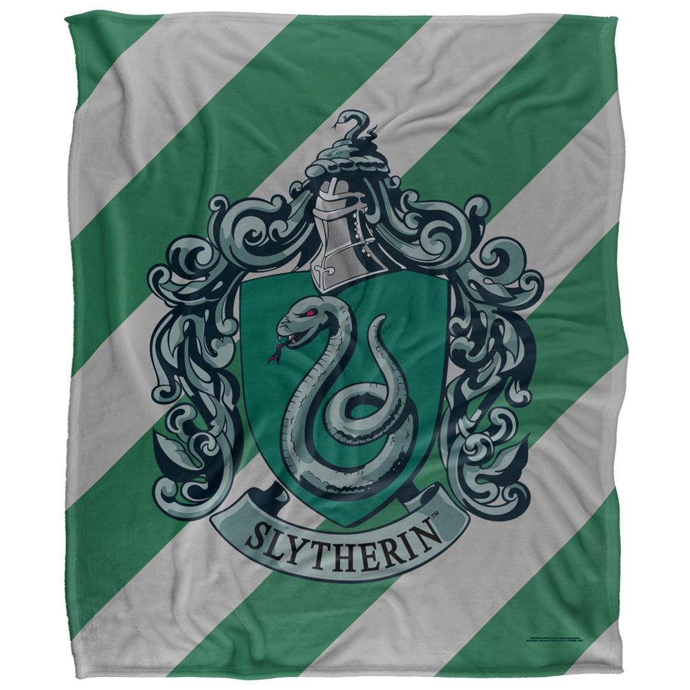 Multicoloured - Front - Harry Potter Slytherin Striped Blanket