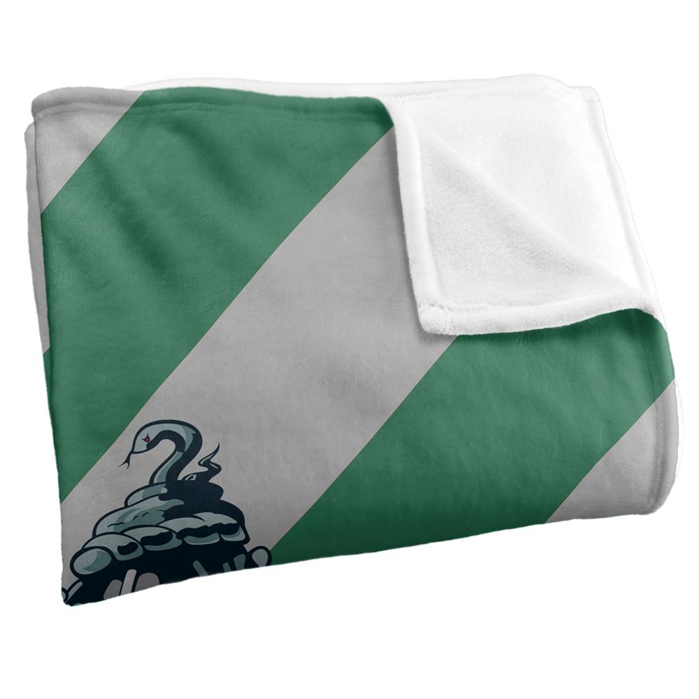 Multicoloured - Back - Harry Potter Slytherin Striped Blanket