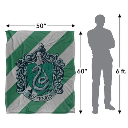 Multicoloured - Pack Shot - Harry Potter Slytherin Striped Blanket
