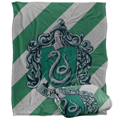 Multicoloured - Side - Harry Potter Slytherin Striped Blanket