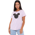 Lavender - Side - Disney Womens-Ladies Mickey Mouse Head T-Shirt