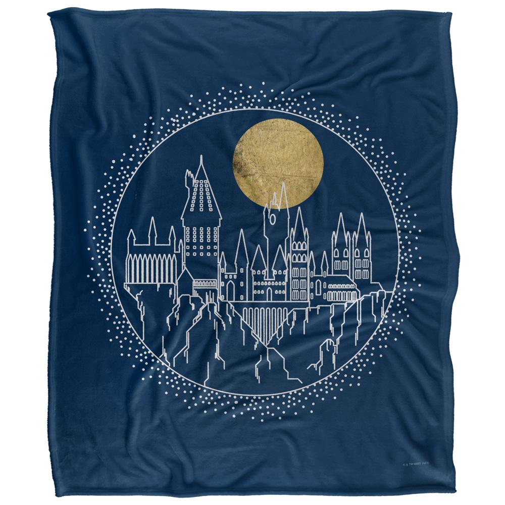 Multicoloured - Front - Harry Potter Hogwarts Outline Blanket