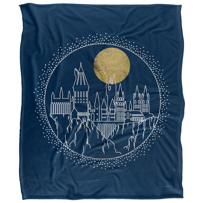Multicoloured - Front - Harry Potter Hogwarts Outline Blanket
