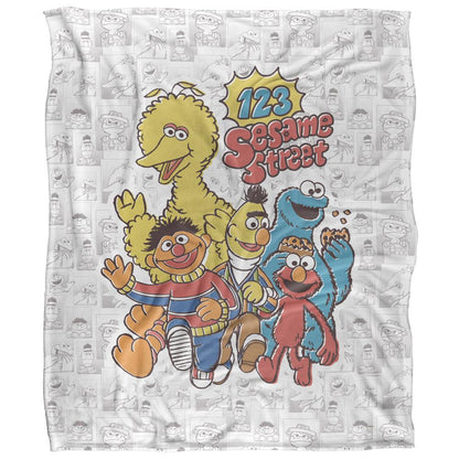 Multicoloured - Front - Sesame Street 123 Group Shot Blanket