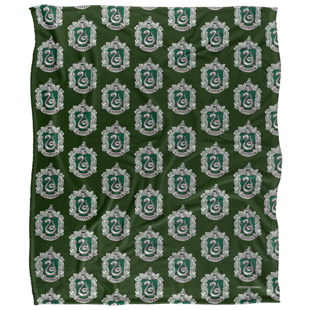 Multicoloured - Front - Harry Potter Slytherin Repeat Print Blanket