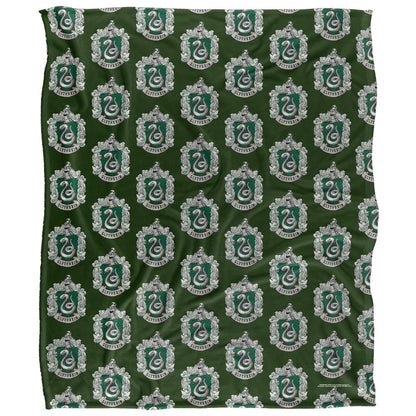Multicoloured - Front - Harry Potter Slytherin Repeat Print Blanket