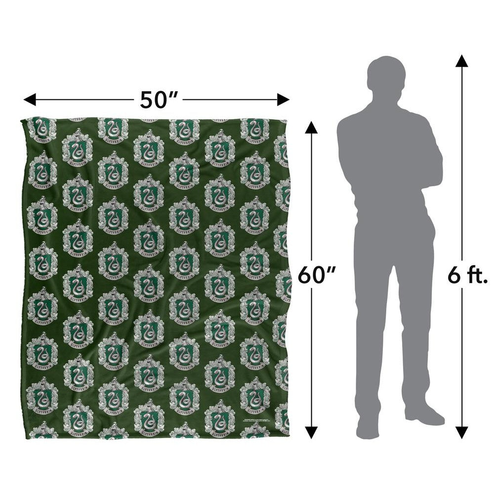 Multicoloured - Pack Shot - Harry Potter Slytherin Repeat Print Blanket