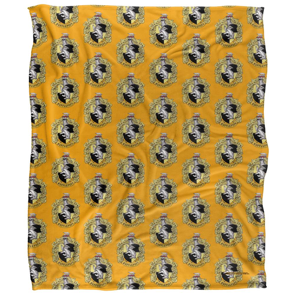 Multicoloured - Front - Harry Potter Hufflepuff Repeat Print Blanket