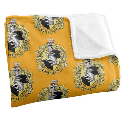 Multicoloured - Back - Harry Potter Hufflepuff Repeat Print Blanket