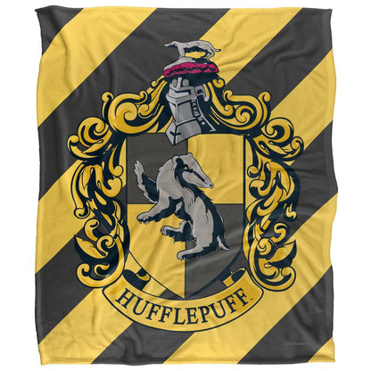 Multicoloured - Front - Harry Potter Hufflepuff Striped Blanket