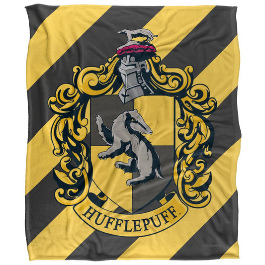 Multicoloured - Front - Harry Potter Hufflepuff Striped Blanket