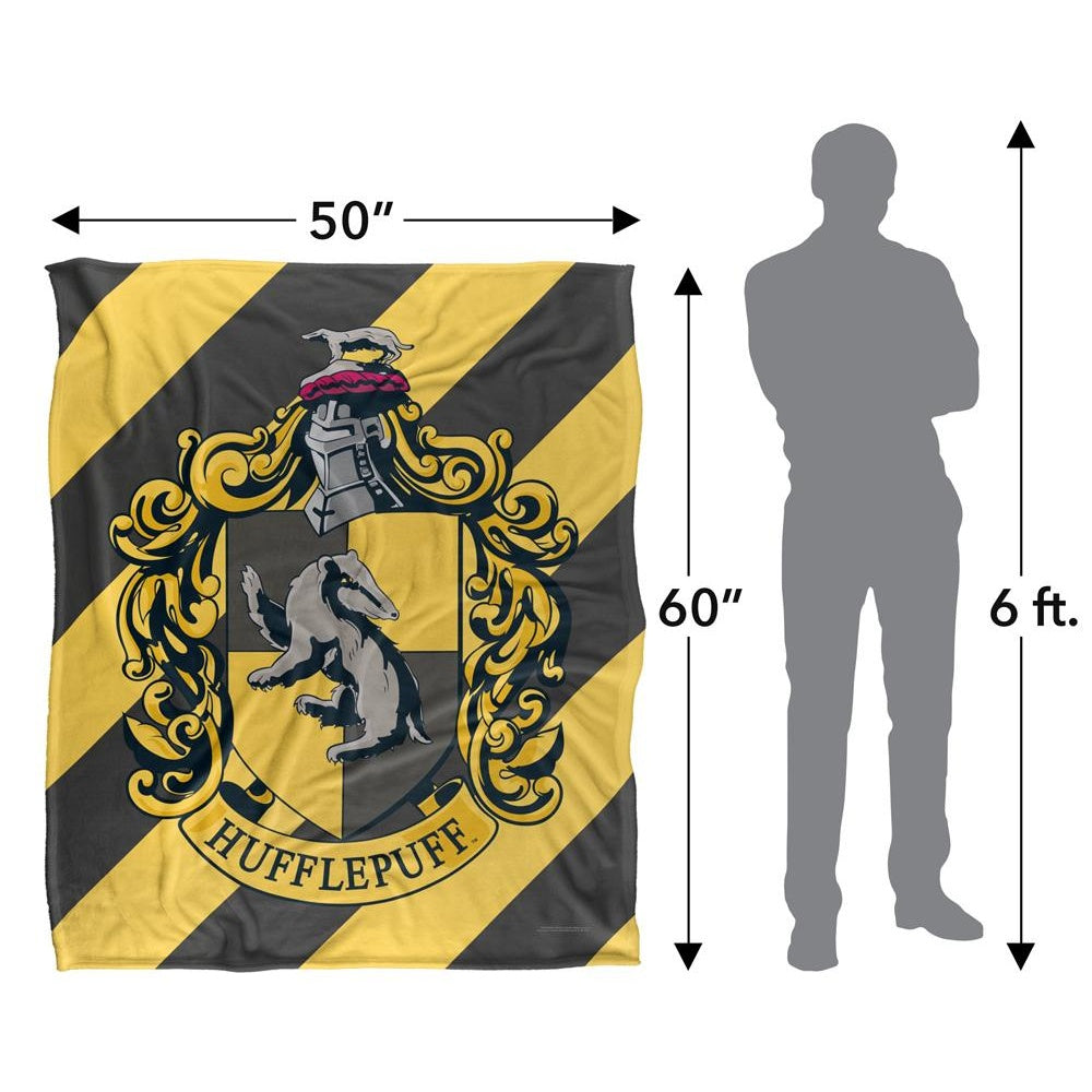 Multicoloured - Pack Shot - Harry Potter Hufflepuff Striped Blanket