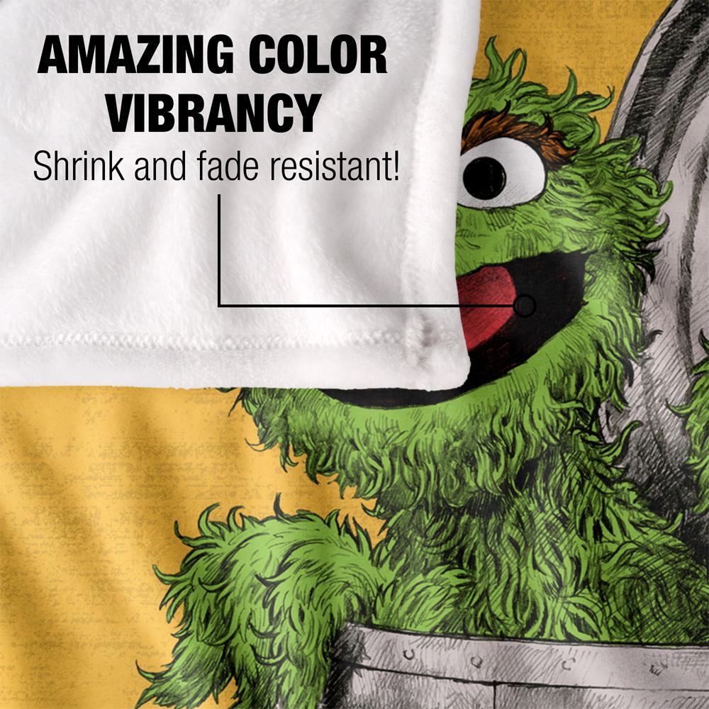 Multicoloured - Lifestyle - Sesame Street Painted Oscar The Grouch Blanket