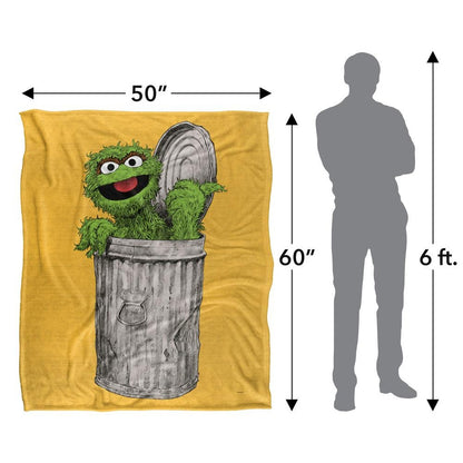 Multicoloured - Pack Shot - Sesame Street Painted Oscar The Grouch Blanket